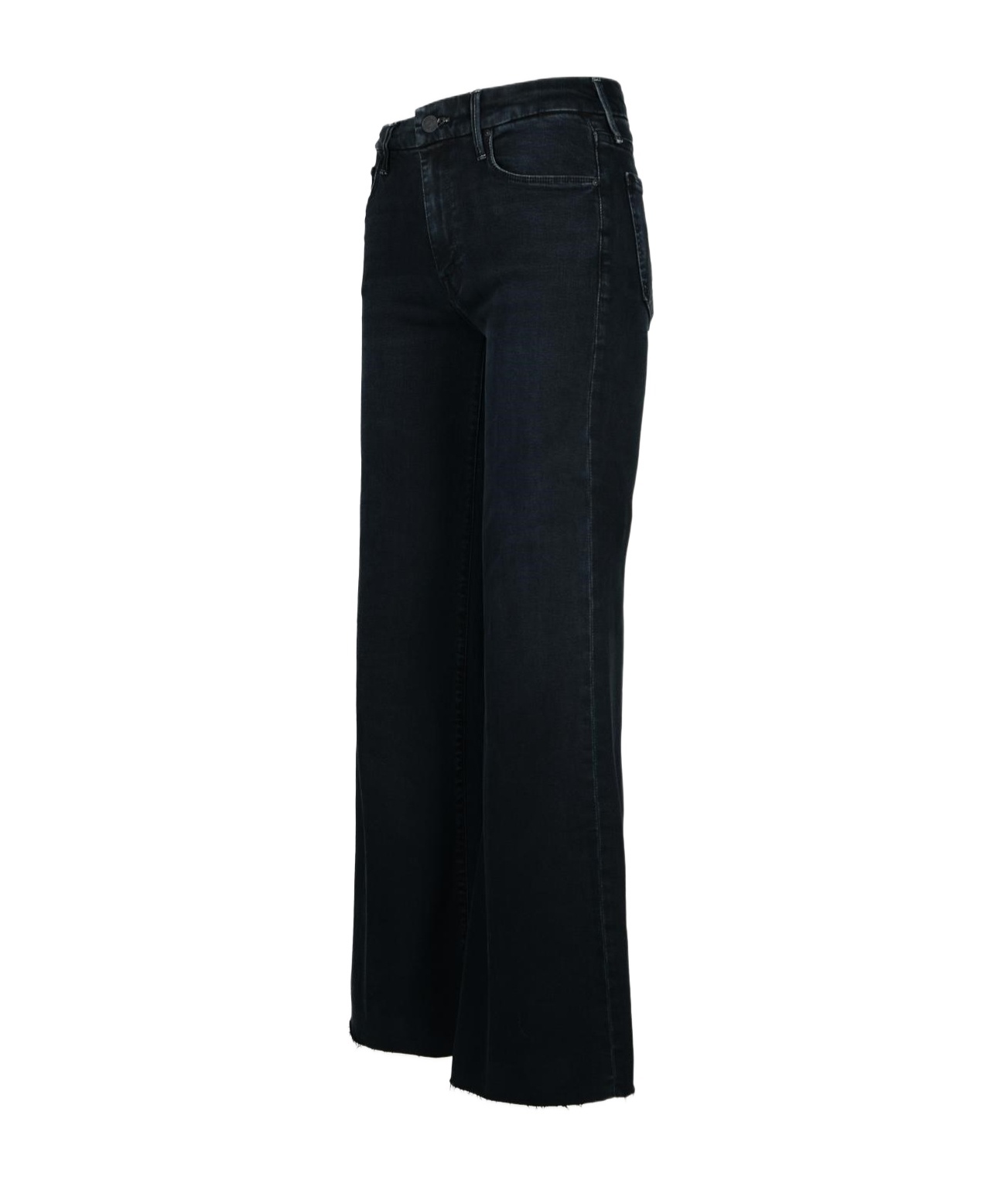 Mother Flared The Roller Fray Jeans In Black