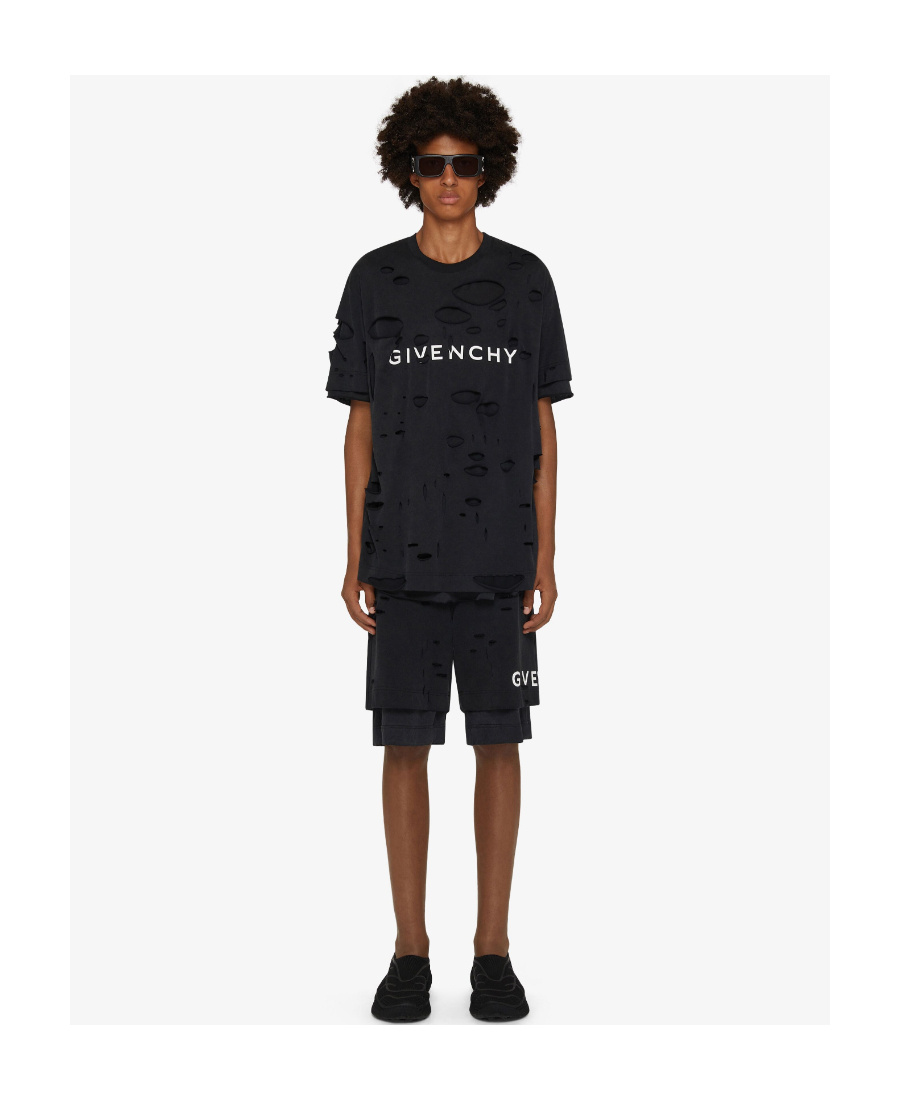 GIVENCHY GIVENCHY ARCHETYPE DESTROYED EFFECT DETAILED SHORTS