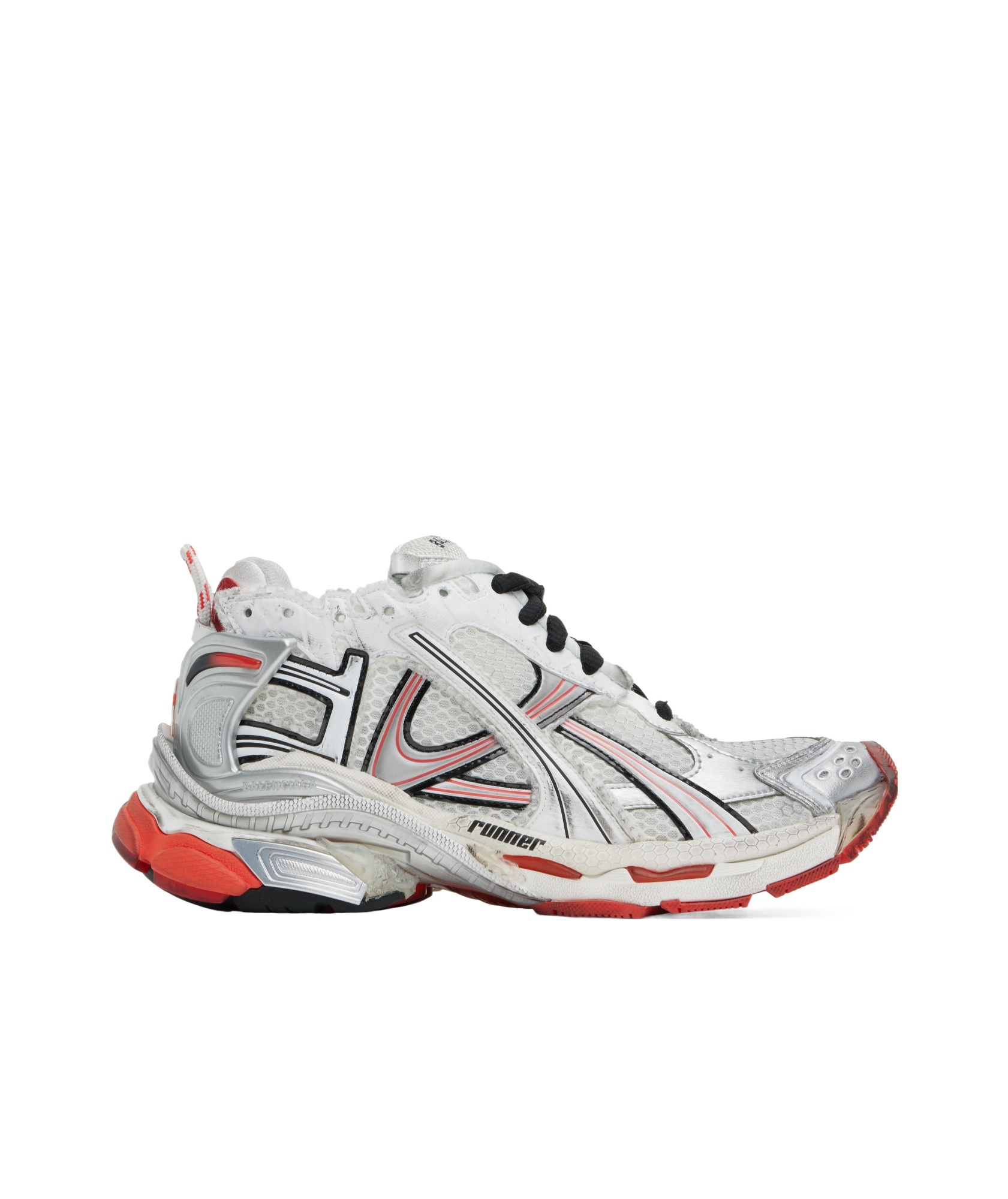 Balenciaga Runner Sneaker In White/red/black