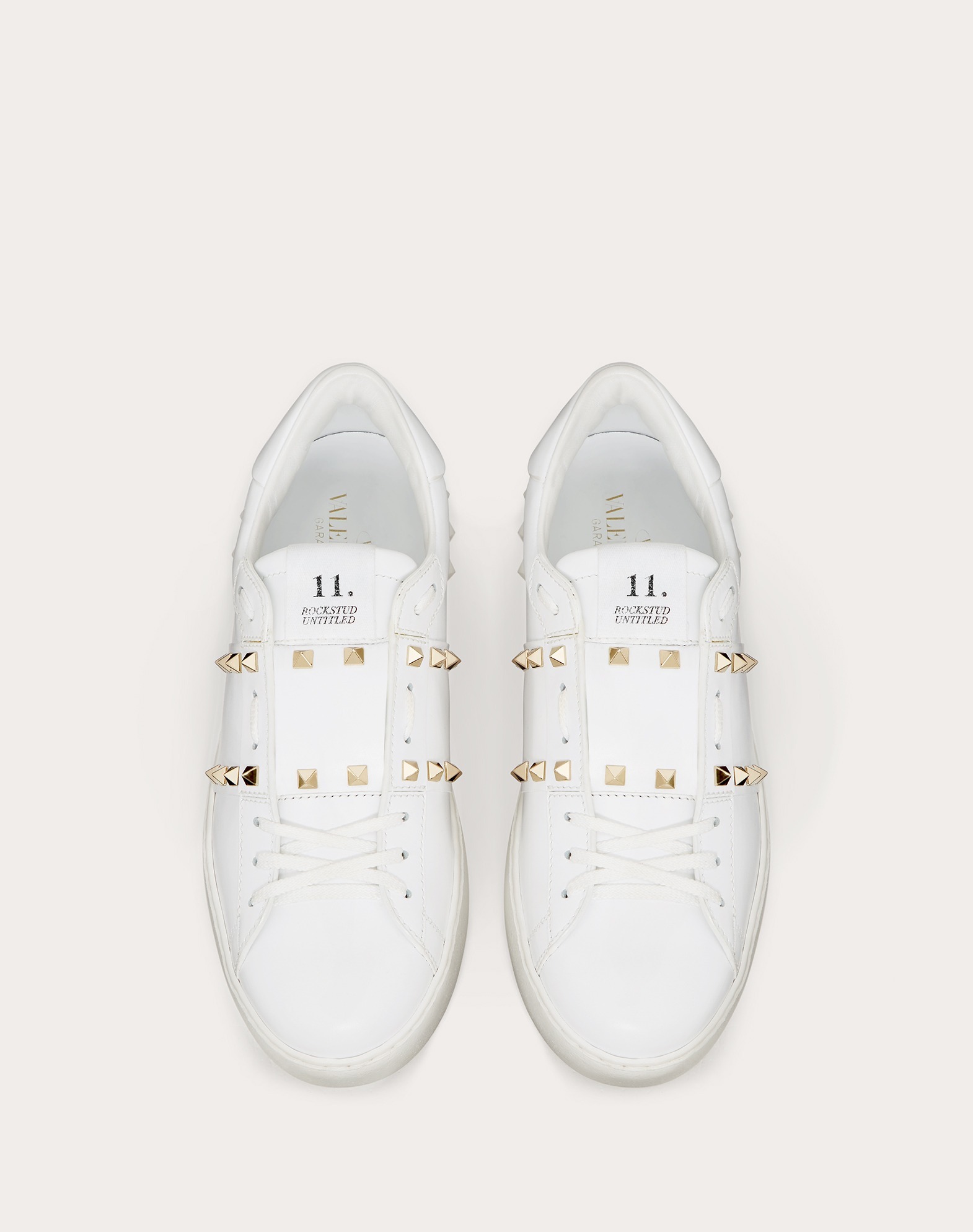 Valentino Garavani Valentino Rockstud Untitled Leather Sneaker In White