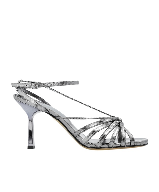 Shop Golden Goose 95mm Leather Sandals In Gray