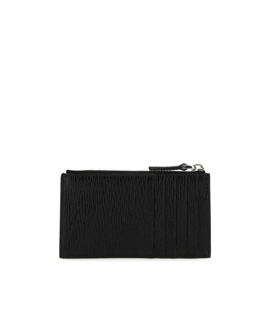 Shop Ferragamo Gancini Leather Cardholder Wallet In Black