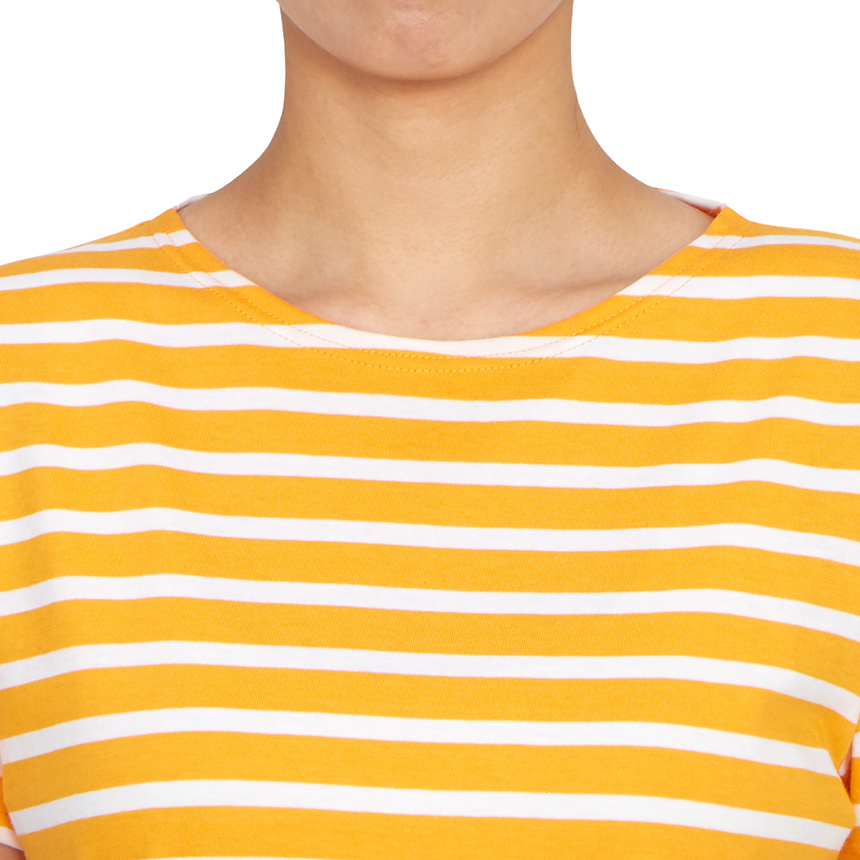 Saint James Round-neck Striped T-shirt In Orange