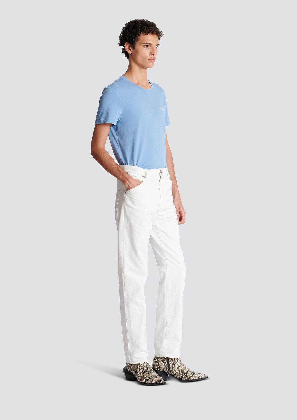 BALMAIN WHITE DENIM JEANS