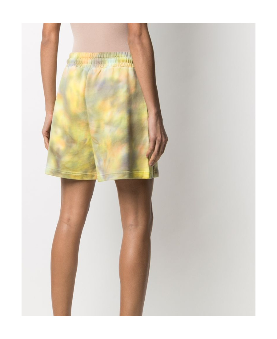 Msgm Tie-dyed French Cotton-terry Shorts In Nude