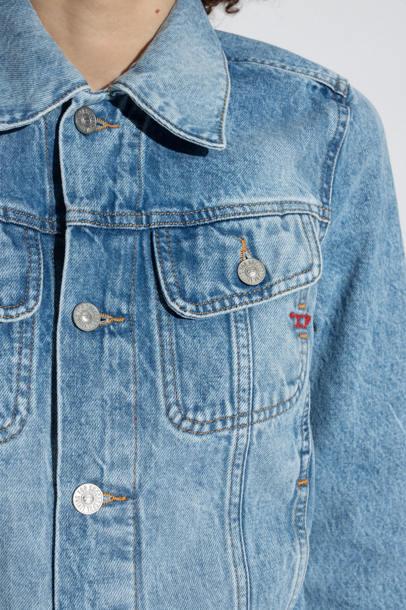 Diesel Trucker Jacket In Denim In Blue