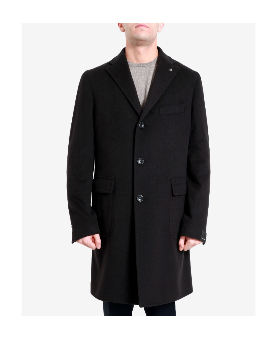Tagliatore Tailored Single-breasted Coat Featuring Pockets In Black