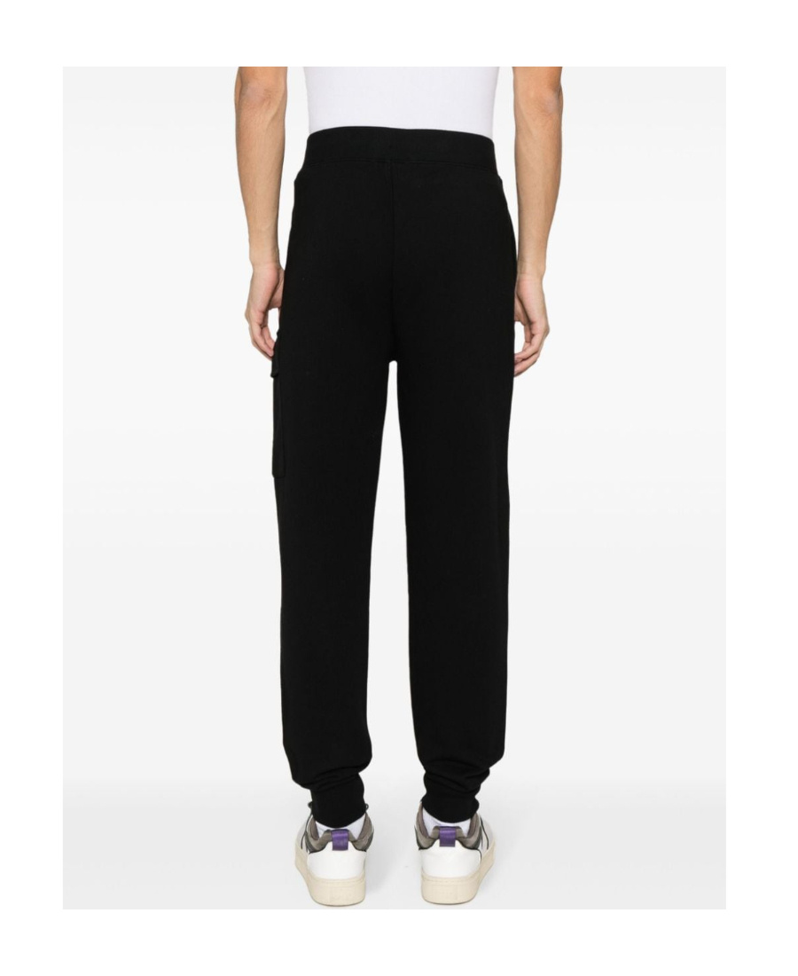 C.p. Company Diagonal Raised Fleece Lens Sweatpants In Black