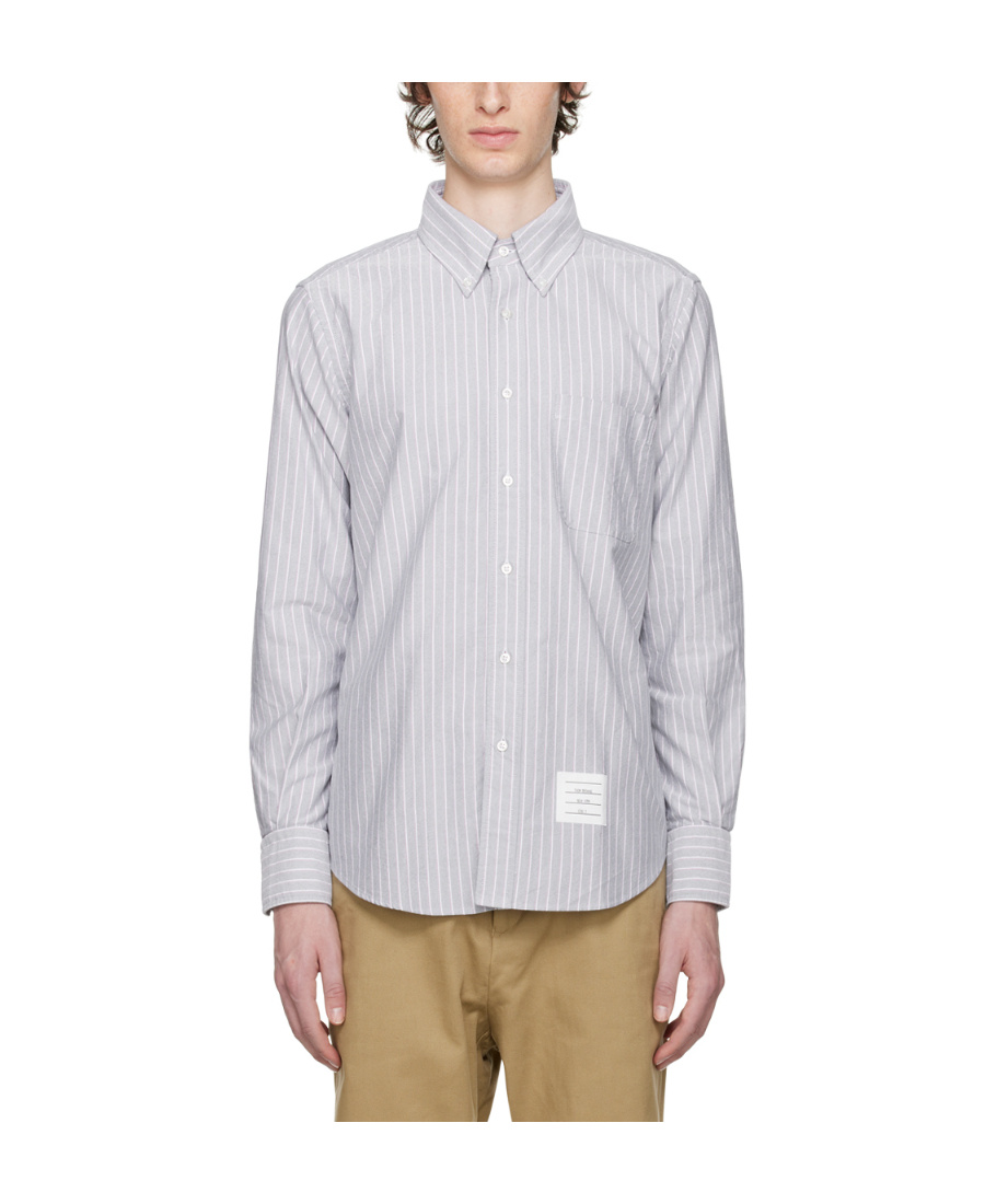 Thom Browne Striped Cotton Shirt In White