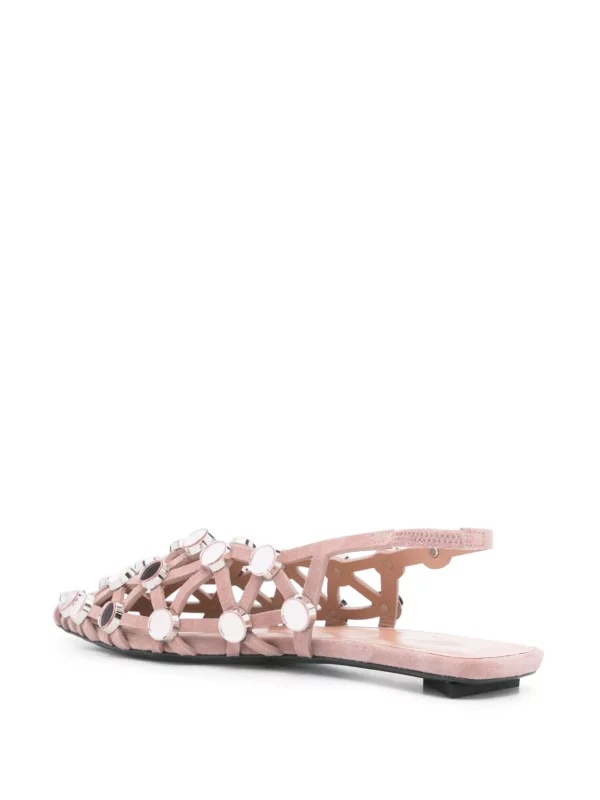 Attico Pointed-toe Flat Sandals In Pink