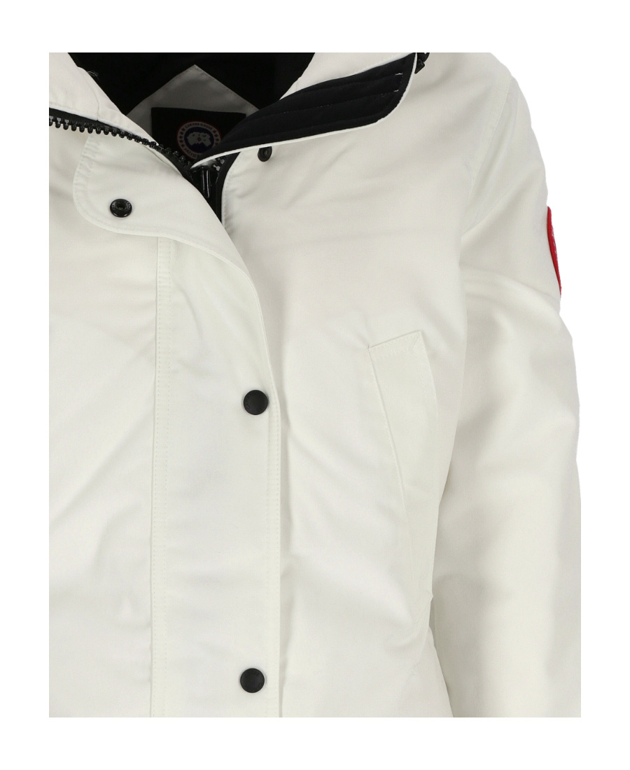 Canada Goose Logo-patch Zip-fastening Coat In White