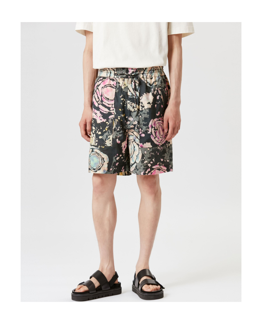 Isabel Marant Graphic-print Drawstring Shorts In Black