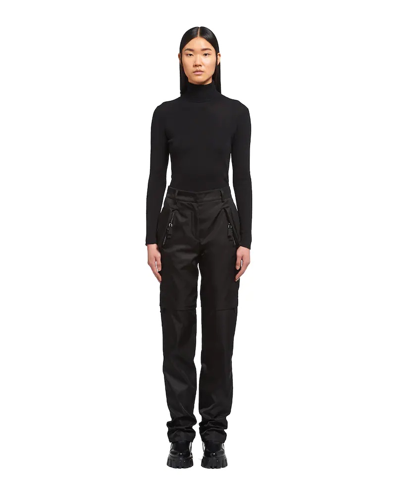 Prada Re-nylon Convertible Pants In Black