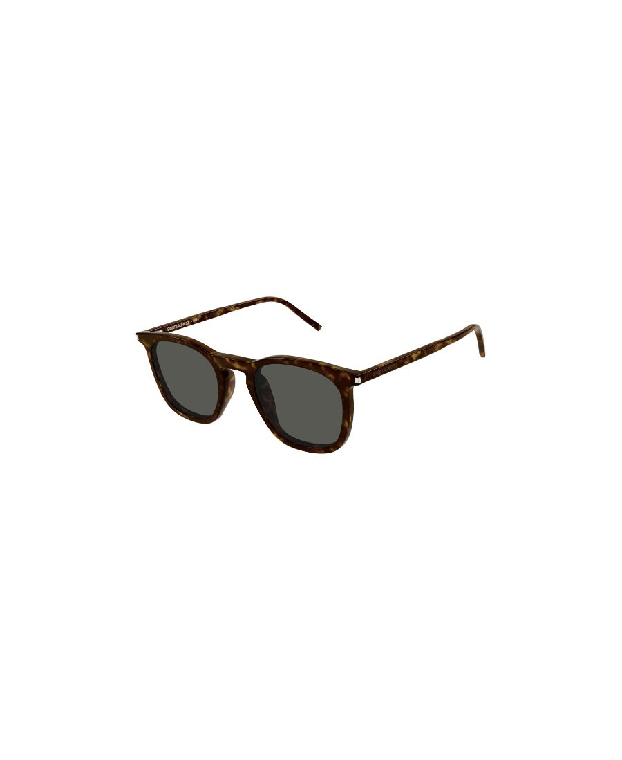 Saint Laurent Tortoiseshell-effect Square-frame Sunglasses In Black