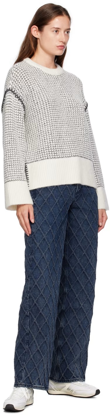 Shop Rag & Bone Katie Checked Sweater In White