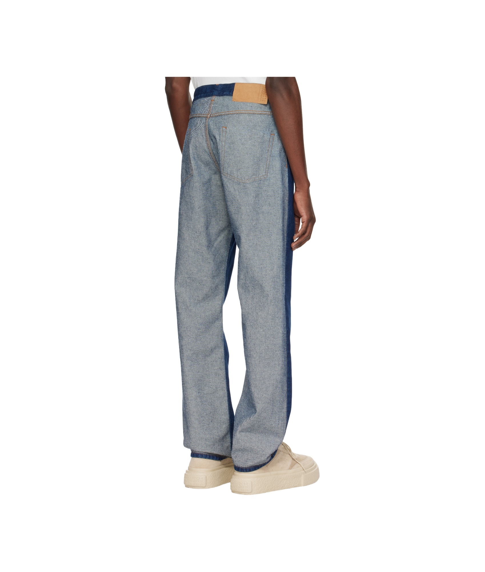 Mm6 Maison Margiela Patched Straight-leg Jeans In Blue