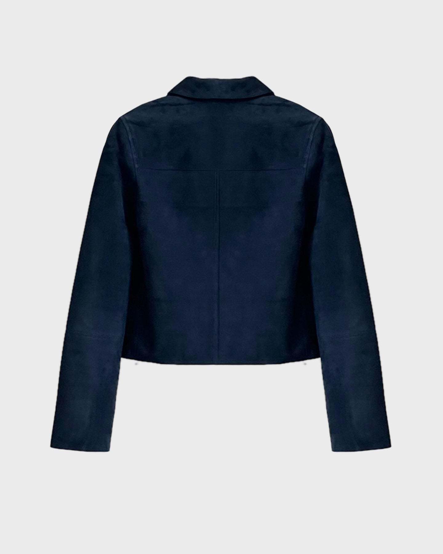 Yves Salomon Double-sided Velvet Lambskin Short Leather Jacket In Black