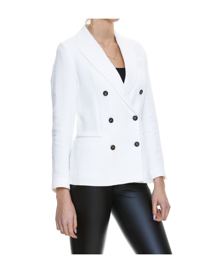 Brunello Cucinelli Double-breasted Button Jacket In White