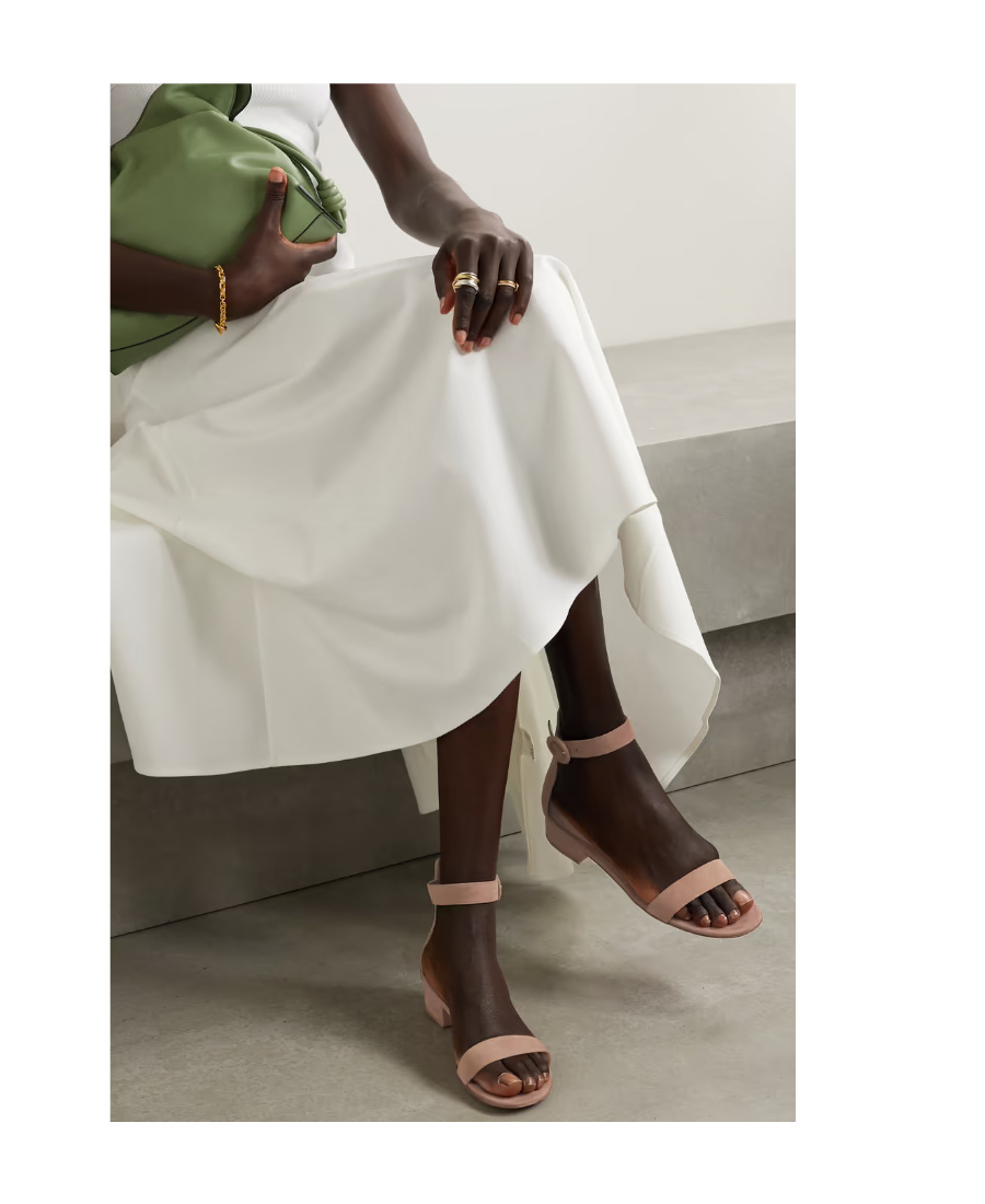 Gianvito Rossi Portofino 20 Suede Sandals In Nude