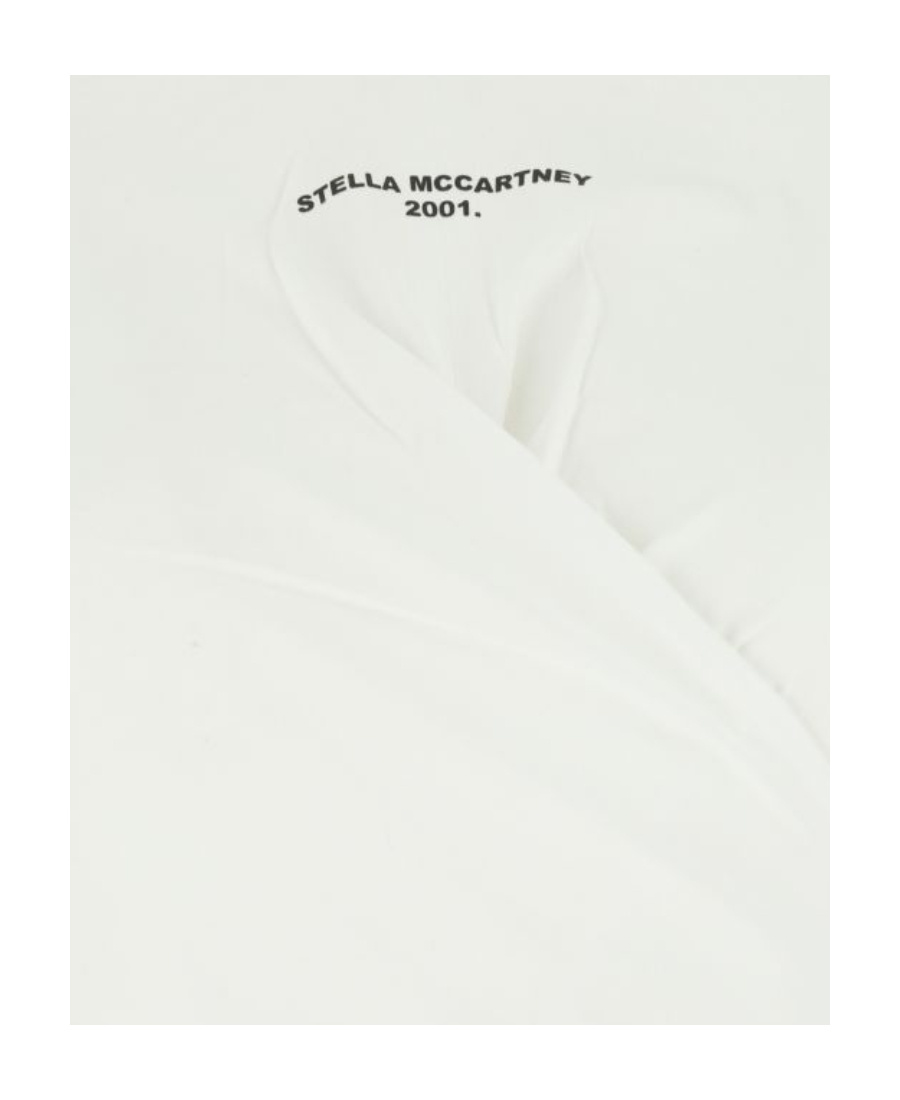 Stella Mccartney Twist Logo Printed Crewneck T-shirt In White