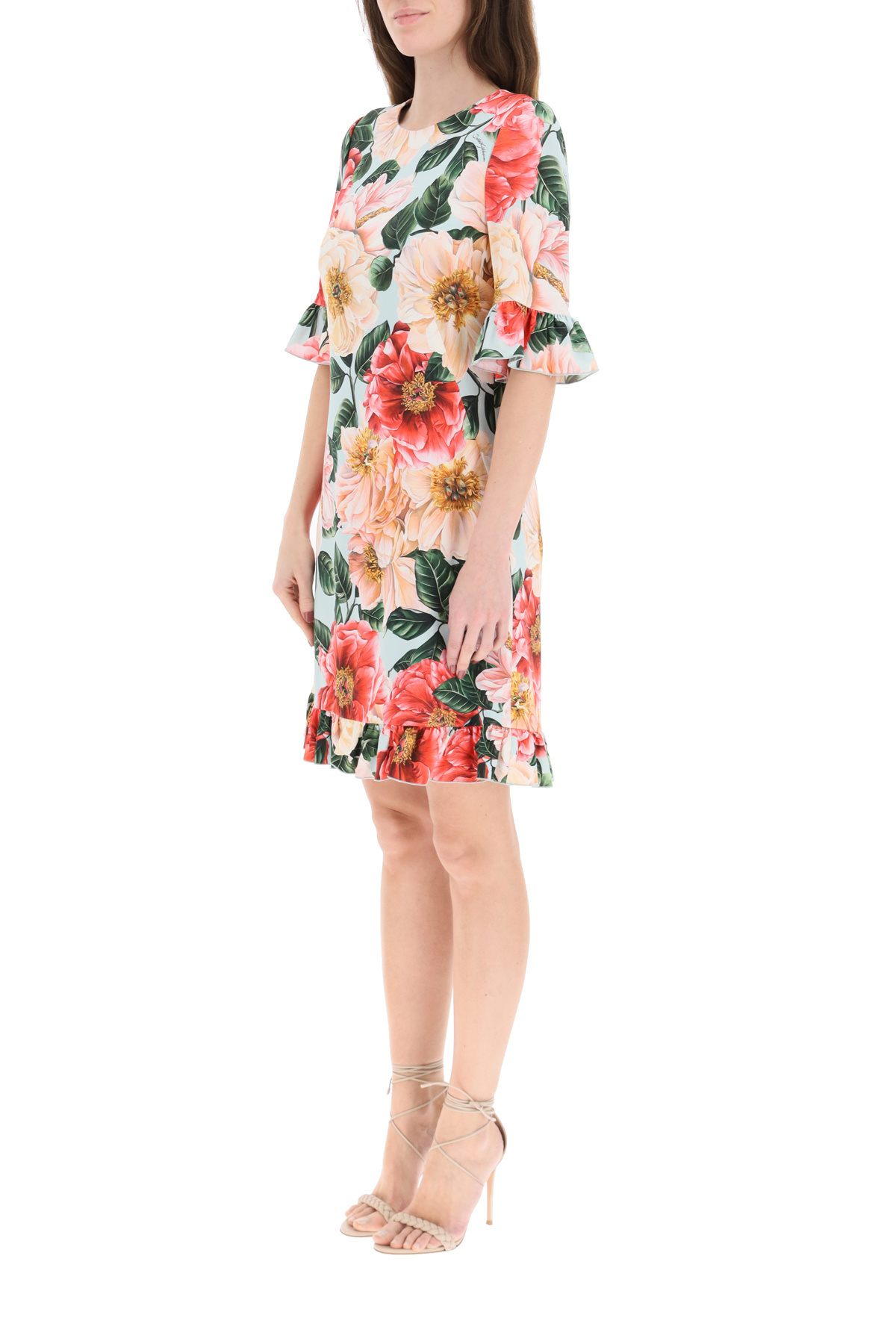 Dolce & Gabbana Floral-print Mini Dress In Multicolor