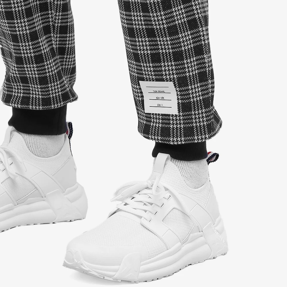 Thom Browne Check-pattern Track Pants In Gray