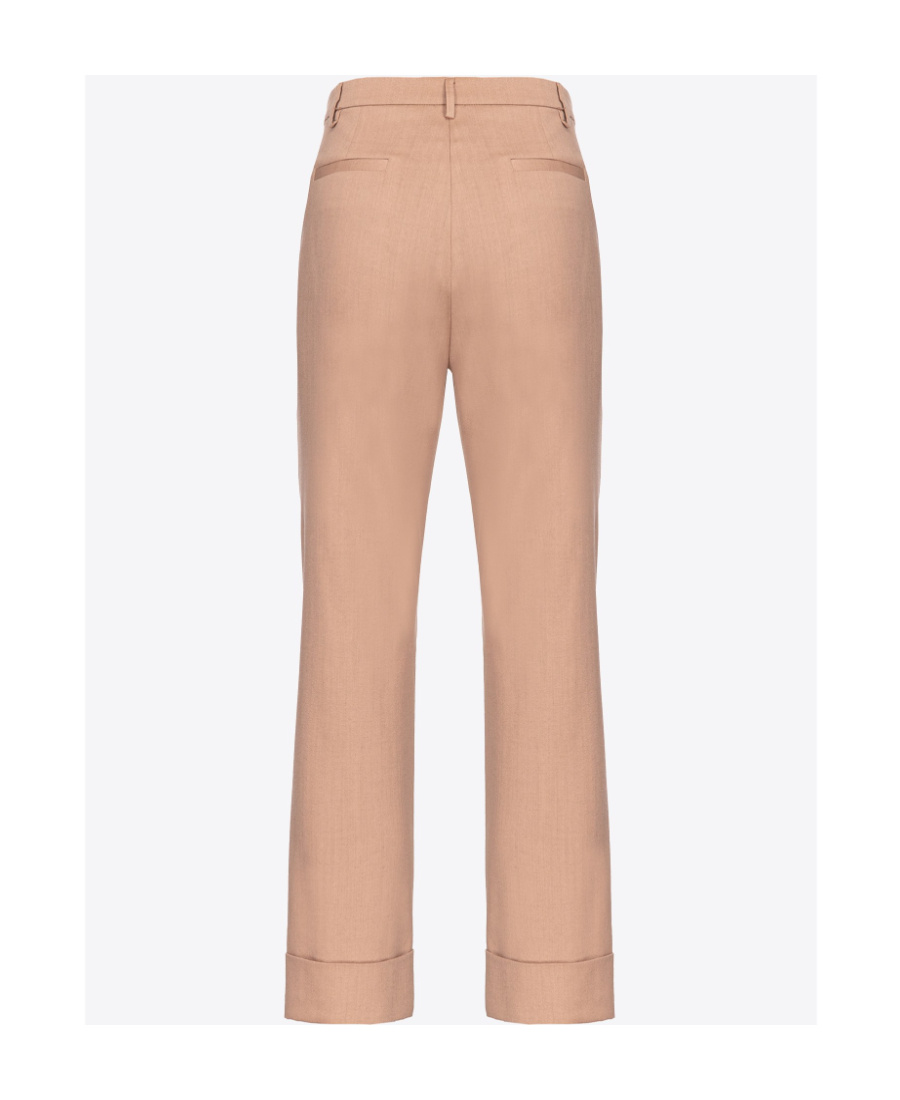 Pinko Straight-leg Cropped Trousers In Nude