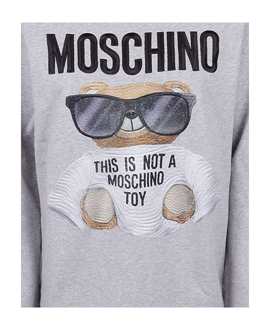 Moschino Embroidered Sweater With Logo In Gray