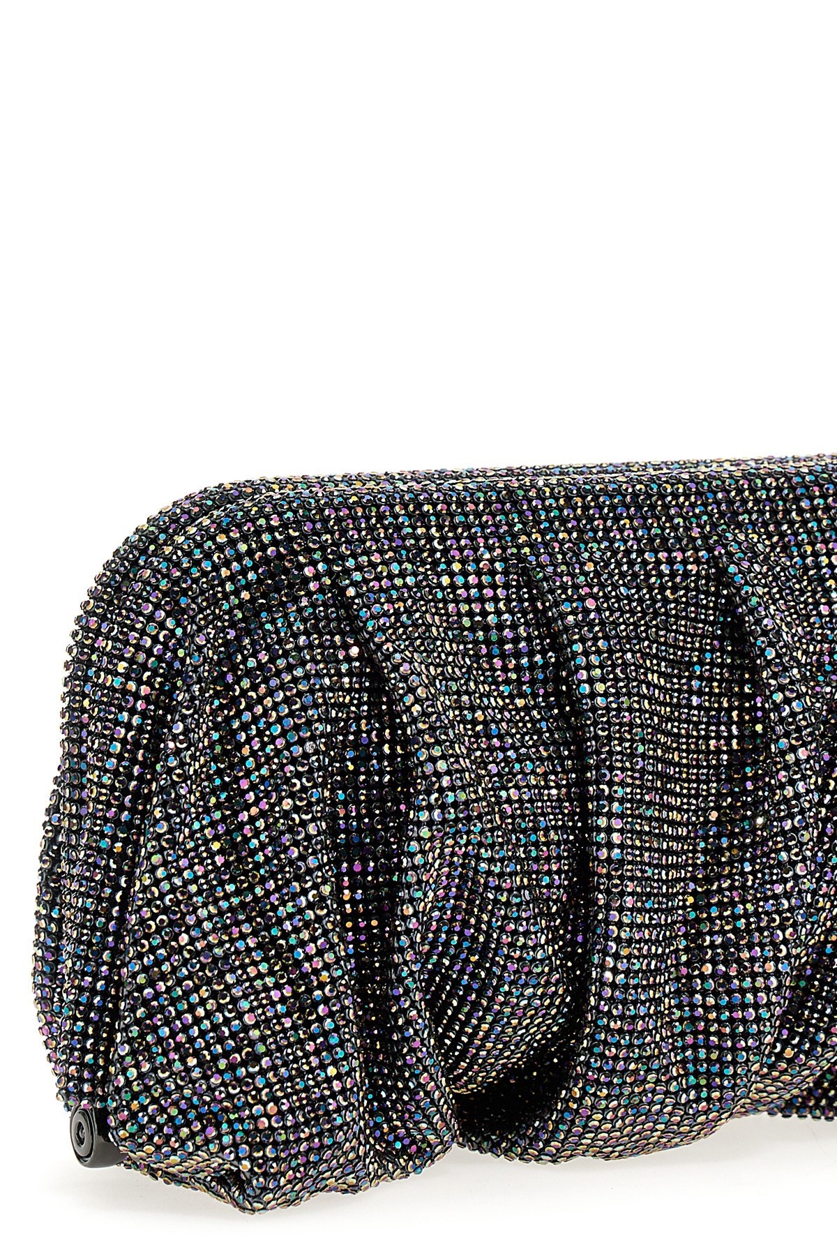 Benedetta Bruzziches Venus La Grande Metallic Crystal Clutch Bag In Black