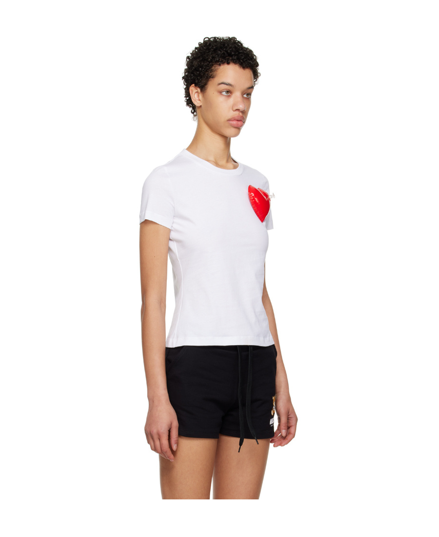 Moschino Plain Knitted T-shirt In White