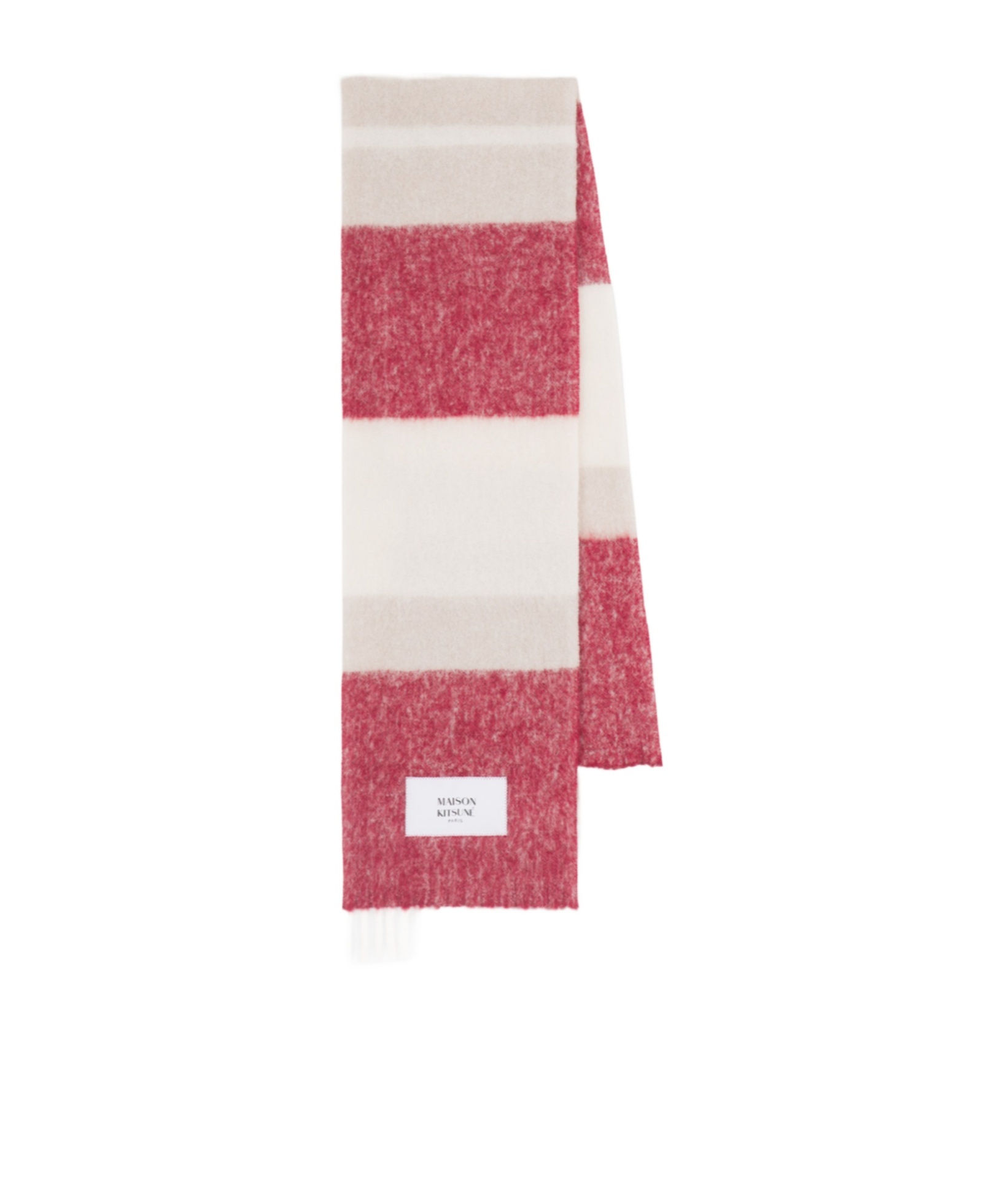 Maison Kitsuné Striped Scarf In Pink