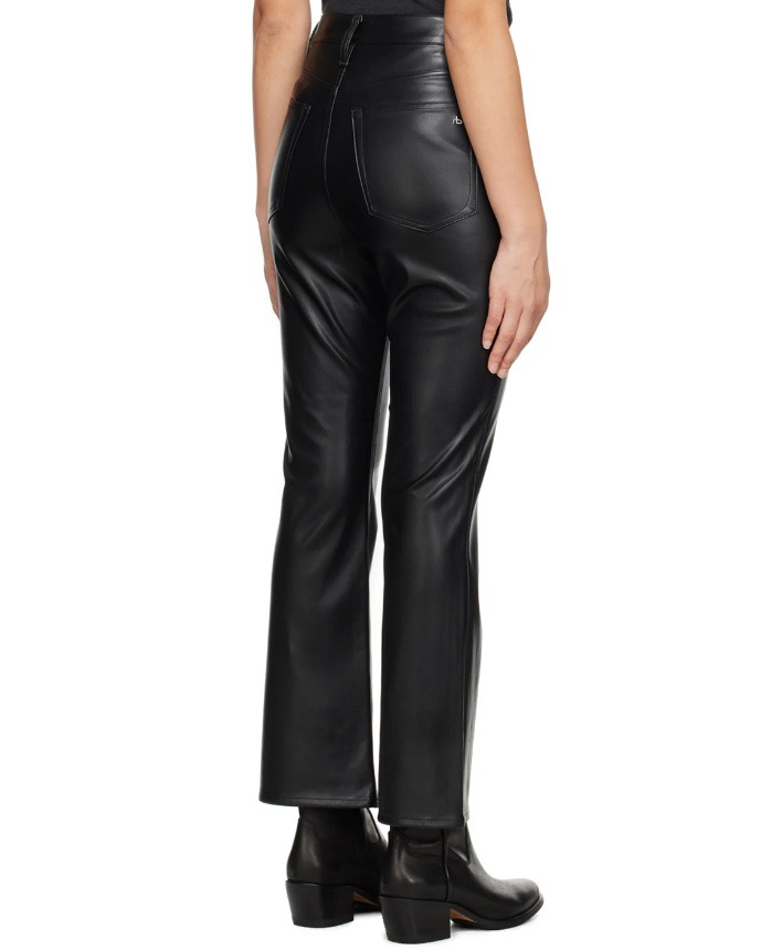 Rag & Bone Casey Coated High-rise Ankle Flare Jean In Black