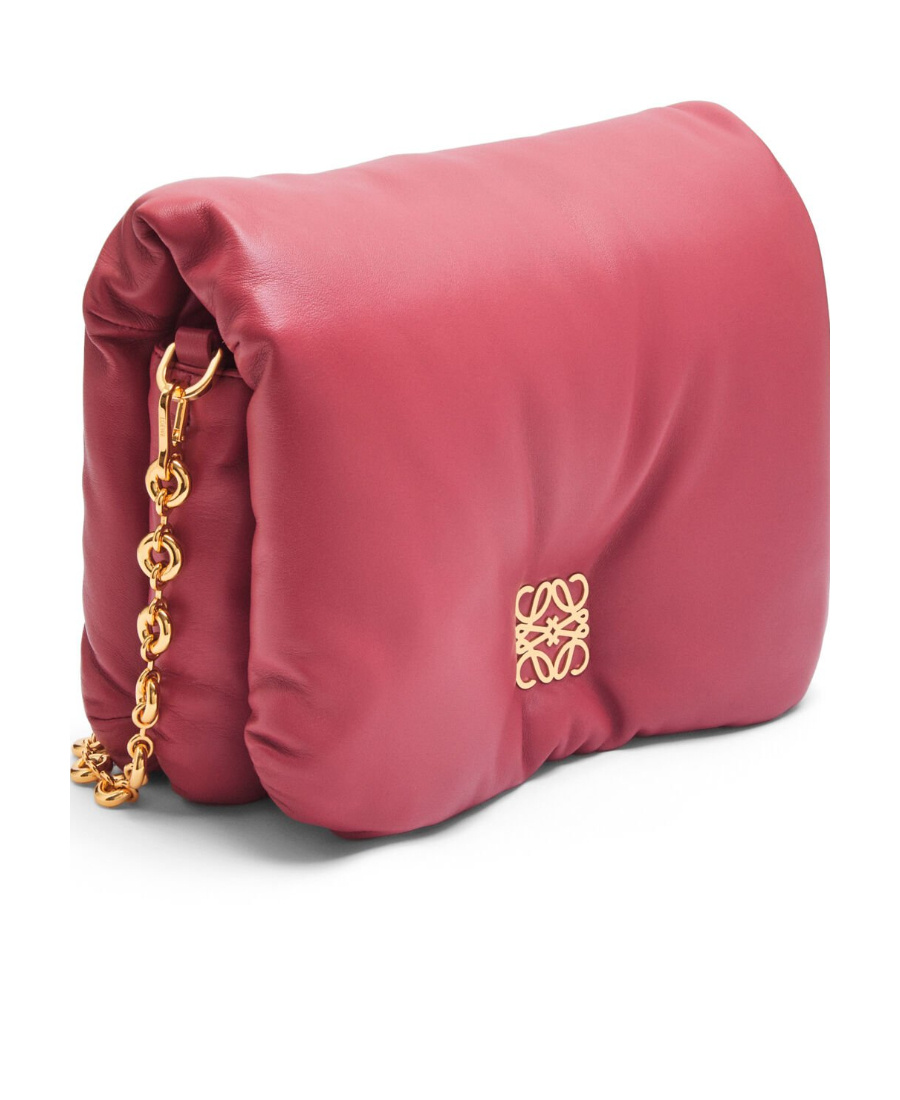 Loewe Puffer Goya Bag In Shiny Nappa Lambskin In Red