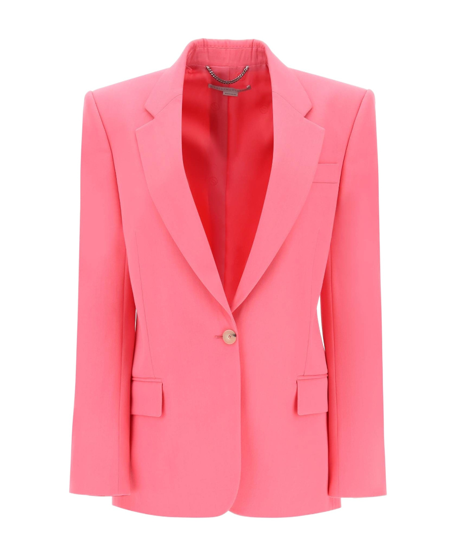 Stella Mccartney Single-breasted Wool Blazer In Pink