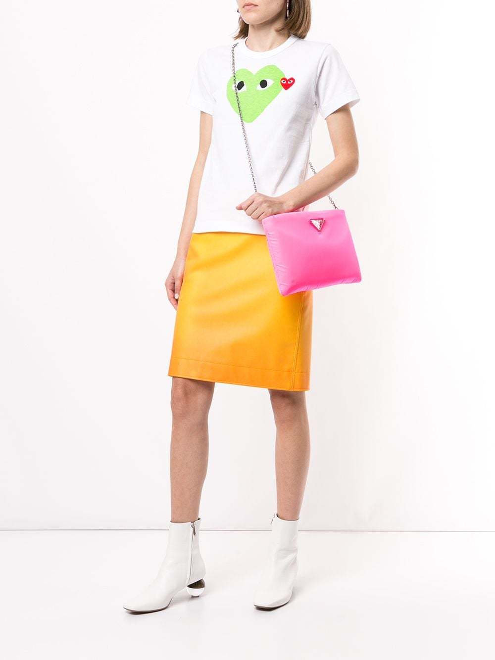 Comme Des Garçons Play Logo-patch Printed T-shirt In White