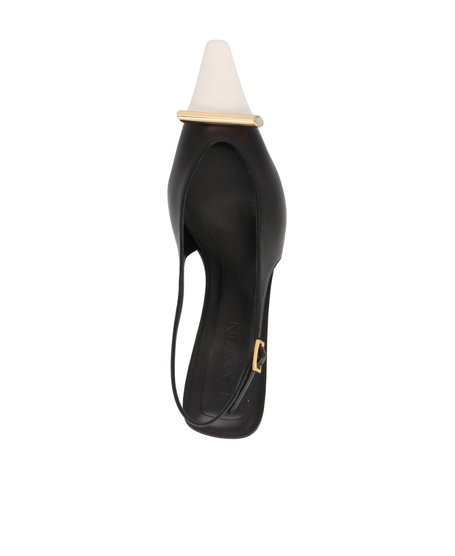 Lanvin Black Slingbacks Heels In Black