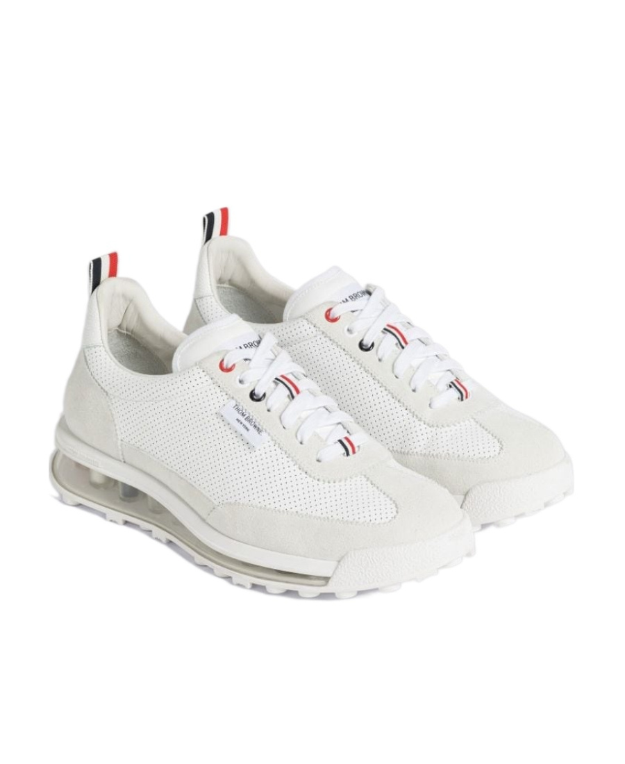 Thom Browne Rwb Stripe Low-top Sneakers In White