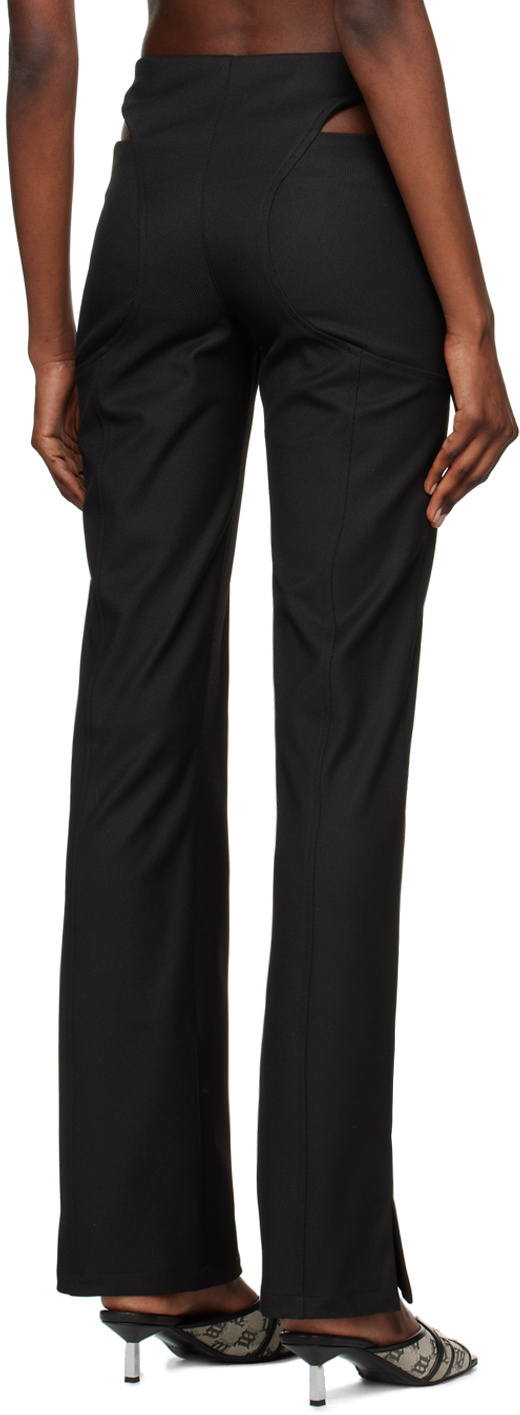 Misbhv Cut-out Straight-leg Trousers In Black