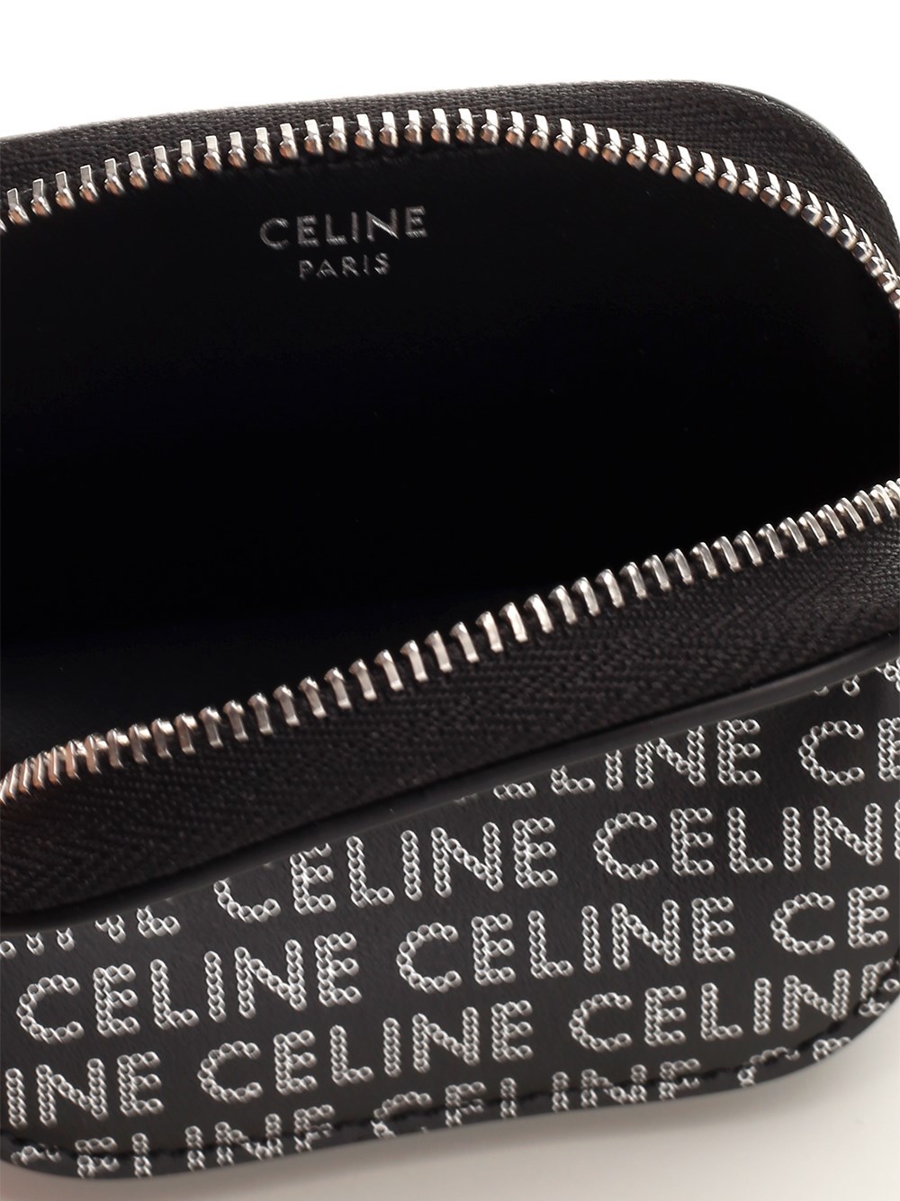 Celine Logo Zipper Wallet In Black