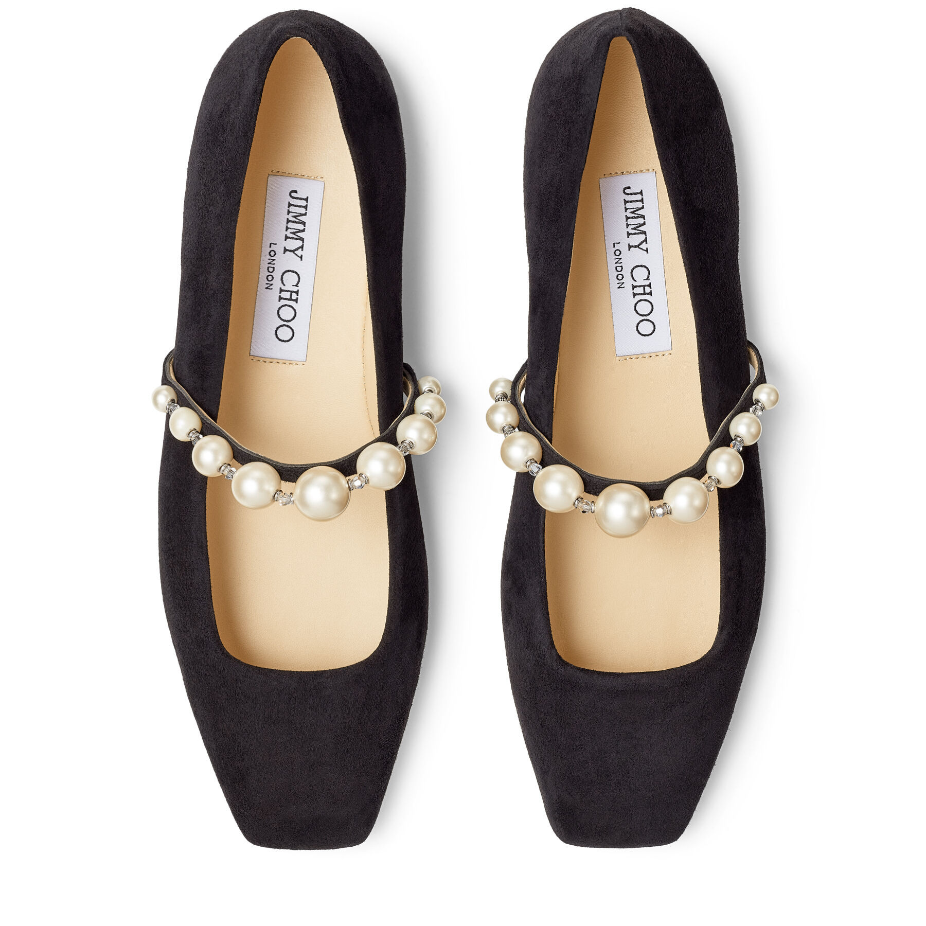Shop Jimmy Choo Ade Square-toe Ballerina Shoes In Black