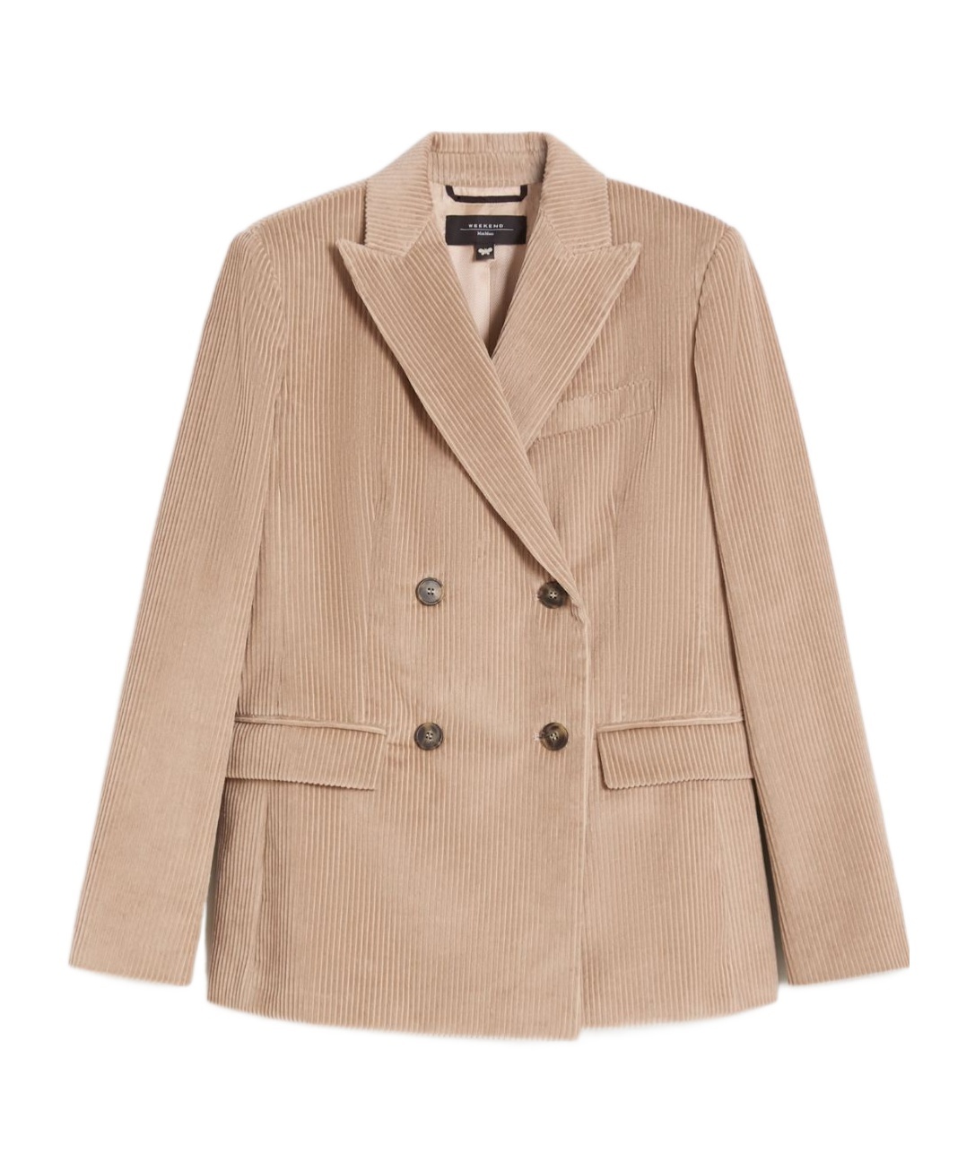 Weekend Max Mara Double-breasted Velvet Blazer In Neutral