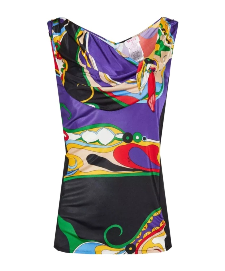 EMILIO PUCCI ORCHIDEE PRINTED PENDANT TOP 