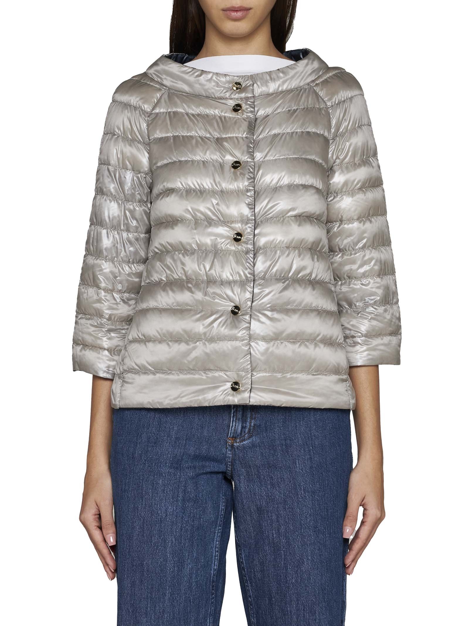 Herno Blue Padded Reversible Jacket In Polyamide Woman In Black