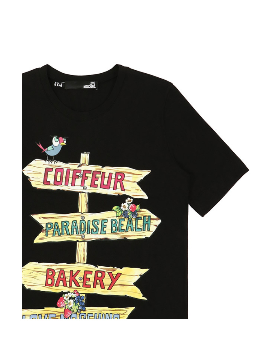 MOSCHINO ROUND COLLAR PRINTED T-SHIRT