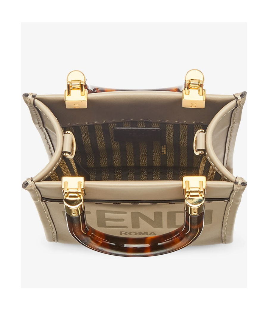 Fendi Sunshine Leather Tote Bag In Nude