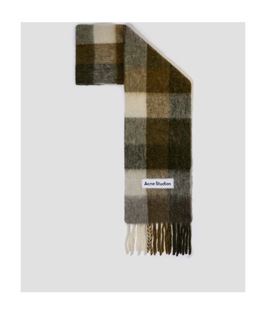 Shop Acne Studios Checkered Scarf In Multicolor
