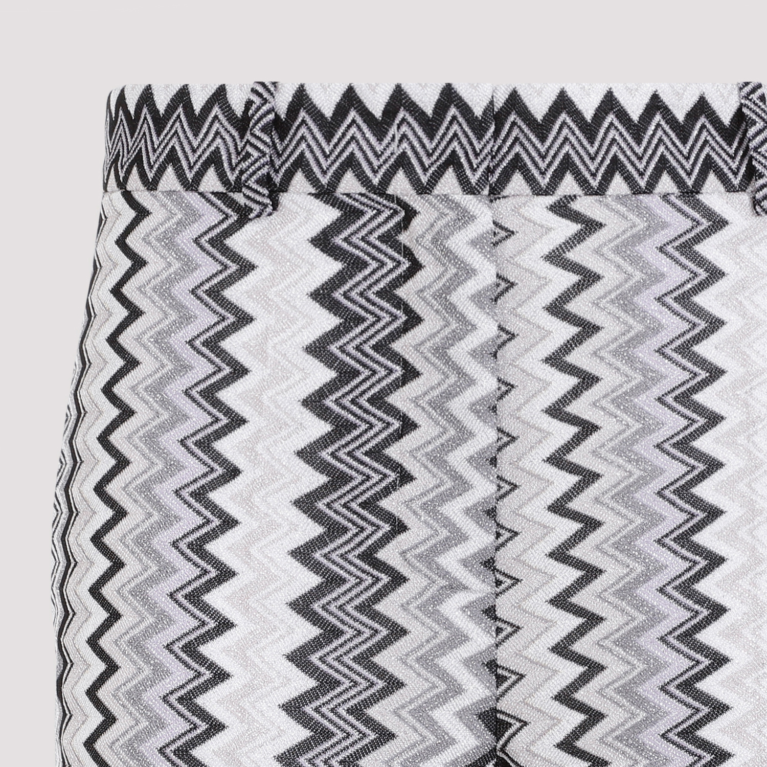 Missoni Zigzag-intarsia Metallic Fine-knit Trousers In Gray