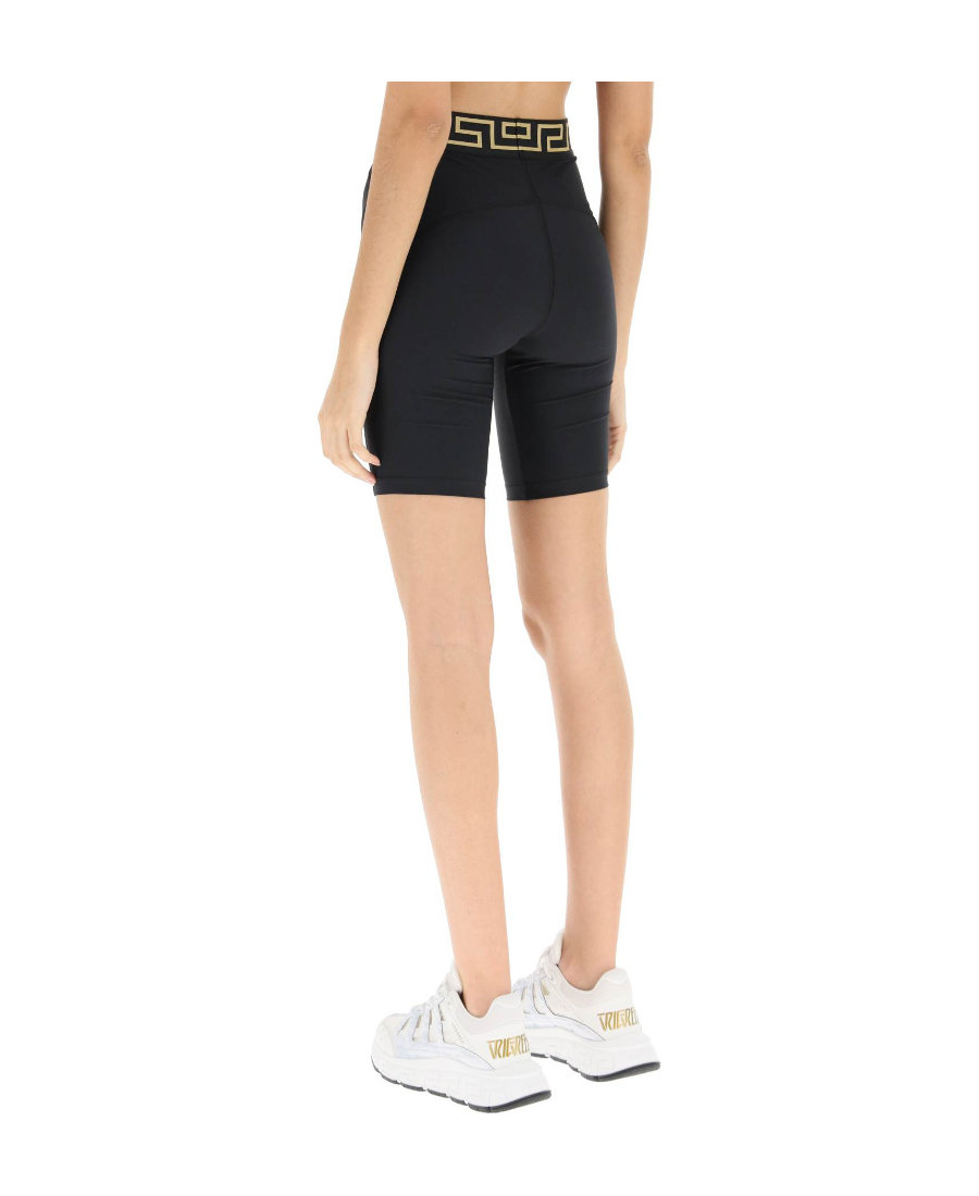 Shop Versace Logo-band Shorts In Black