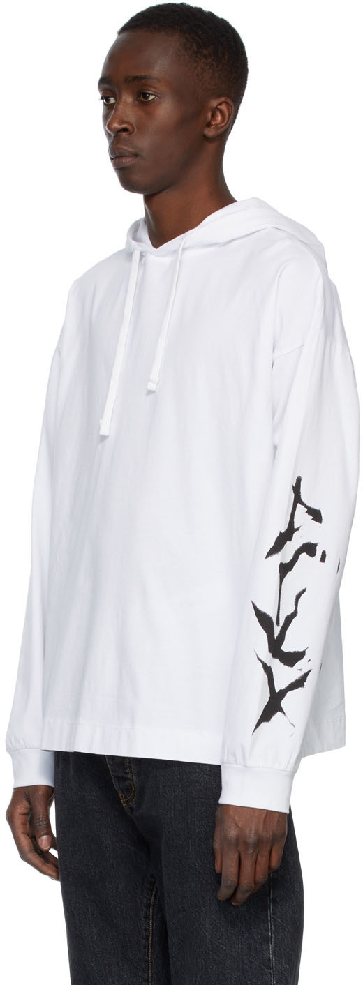 Alyx Abstract Printed Hooded Hooded Hoodie In White