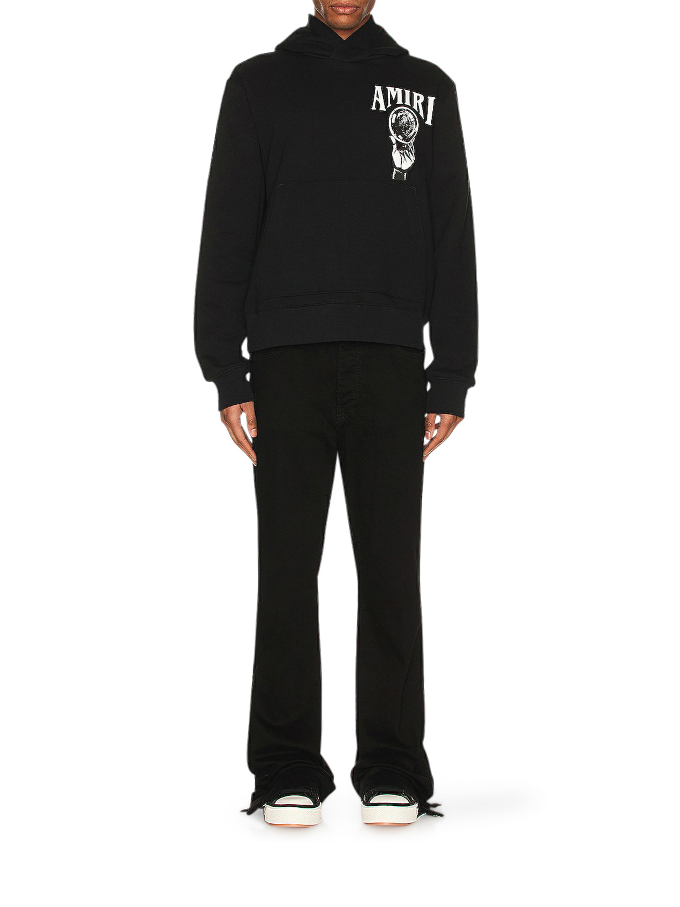 Amiri Logo-print Cotton Hoodie In Black